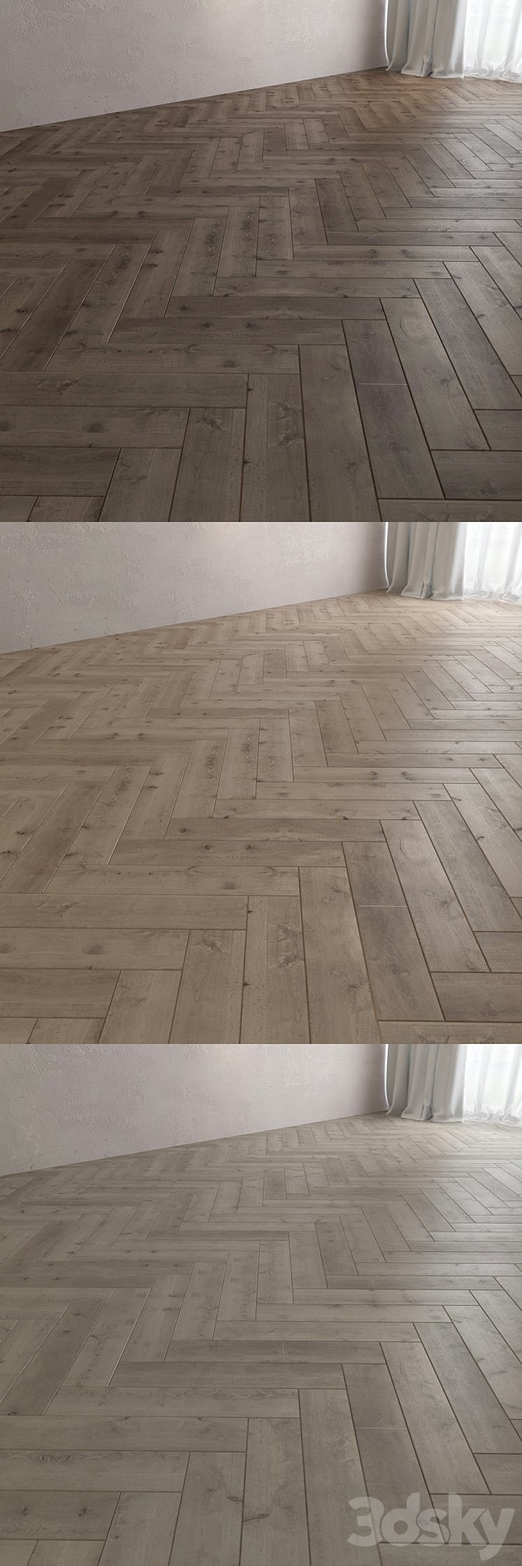 Parquet board French fir tree 3DS Max - thumbnail 2