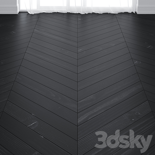 Parquet board from burned larch. 3ds Max - thumbnail 2