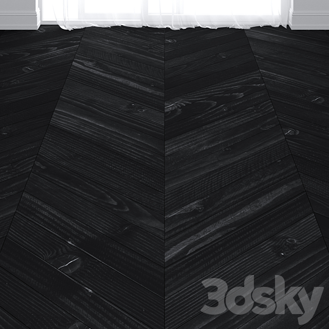 Parquet board from burned larch. 3ds Max - thumbnail 3