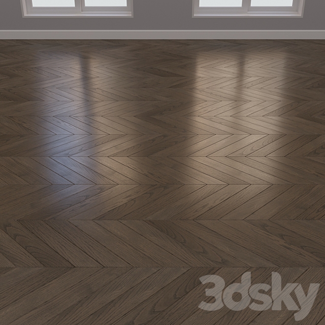 Parquet board Kraft Oak layout Christmas tree chevron and linear 4 3DS Max Model - thumbnail 3