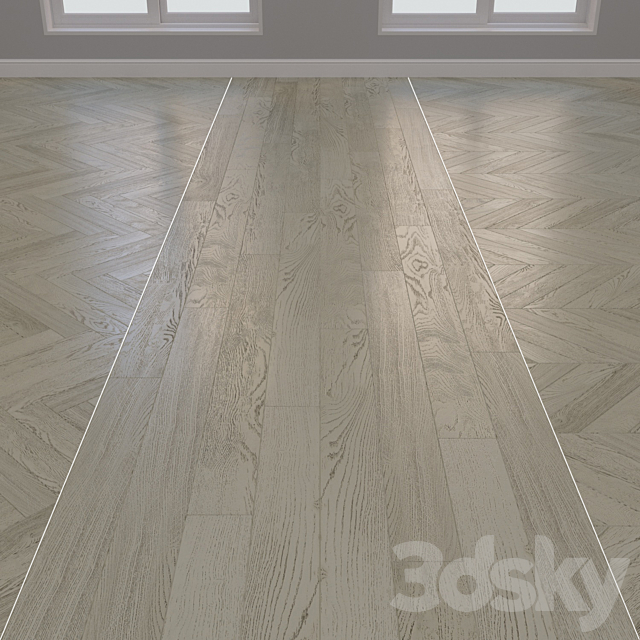 Parquet board Kraft Oak layout Christmas tree chevron and linear 5 3ds Max - thumbnail 1