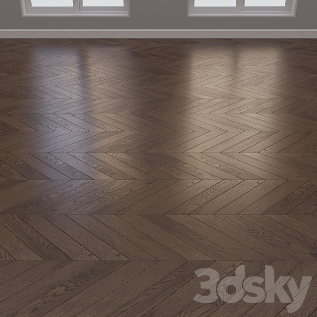 Parquet board Kraft Oak layout Christmas tree chevron and linear 8 3DS Max Model - thumbnail 3