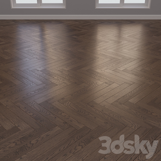 Parquet board Kraft Oak layout Christmas tree chevron and linear 8 3DS Max Model - thumbnail 4