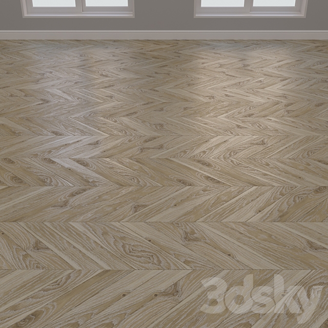 Parquet board Kraft Oak layout Christmas tree chevron and linear 9 3DS Max Model - thumbnail 3