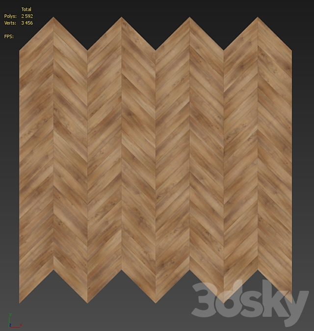 Parquet chevron classic 3DS Max Model - thumbnail 2