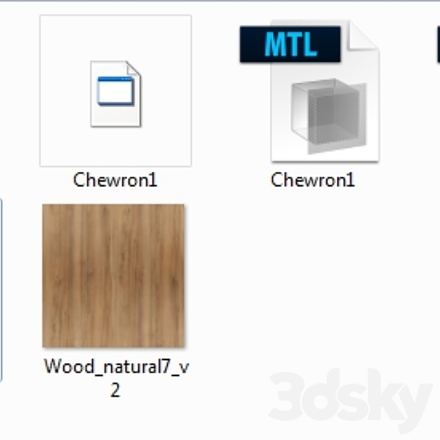 Parquet chevron classic 3DS Max Model - thumbnail 3