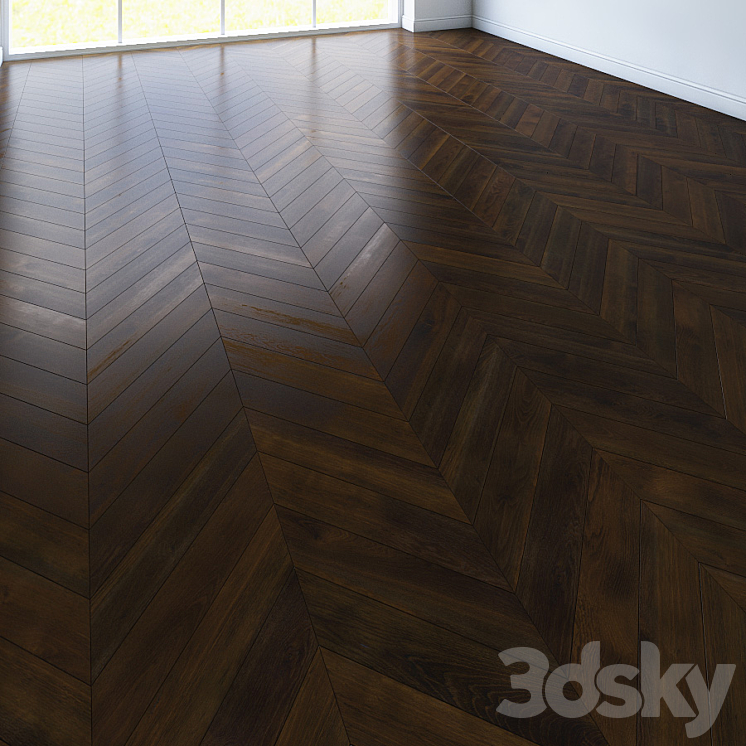 Parquet chevron classic dark 3DS Max - thumbnail 1