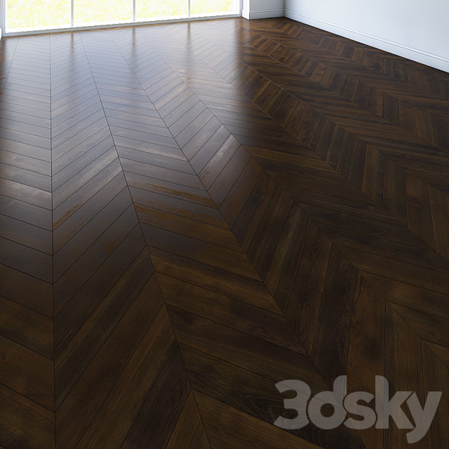 Parquet chevron classic dark 3DSMax File - thumbnail 1