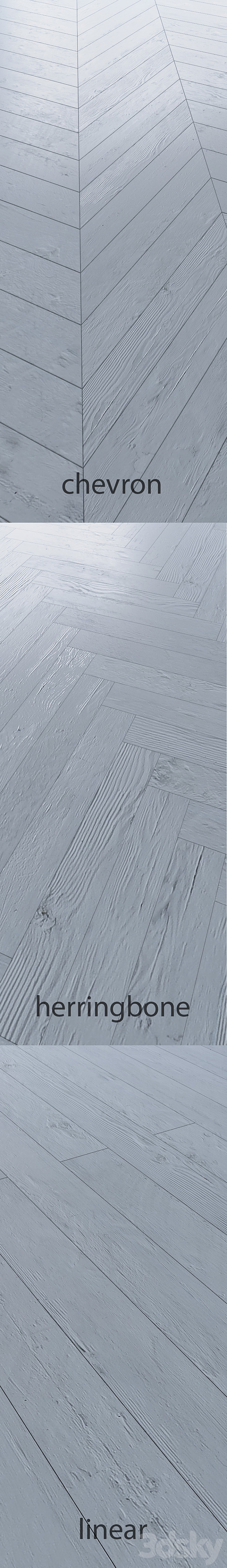 Parquet. Chevron herringbone straight. 3ds Max - thumbnail 2