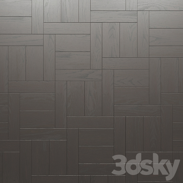 Parquet Ebony and Co Basket Weave 3DS Max Model - thumbnail 2