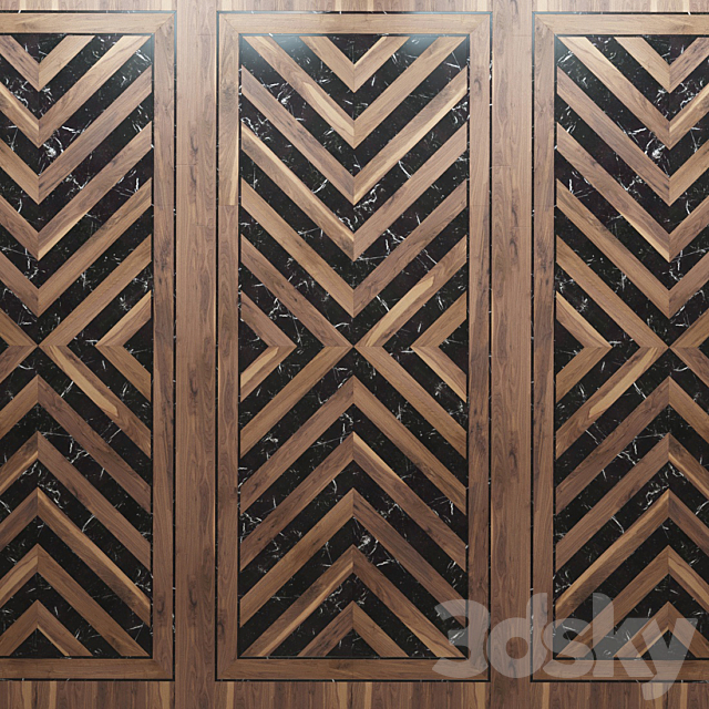 Parquet Ebony and Co herringbone chevron 3DS Max Model - thumbnail 2