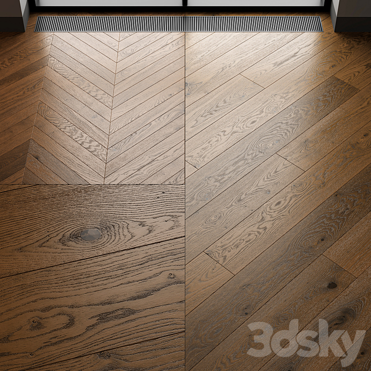 Parquet Eiche Salis dark oak 3DS Max Model - thumbnail 1