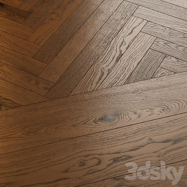 Parquet Eiche Salis dark oak 3DS Max Model - thumbnail 2