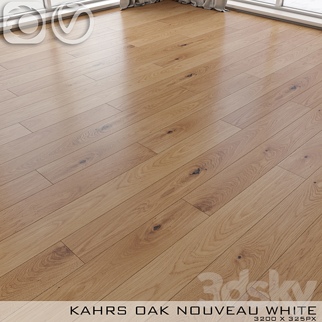 Parquet Kahrs Oak Nouveau White 3ds Max - thumbnail 1