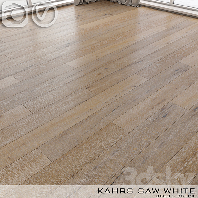 Parquet Kahrs Oak Saw White 3ds Max - thumbnail 1