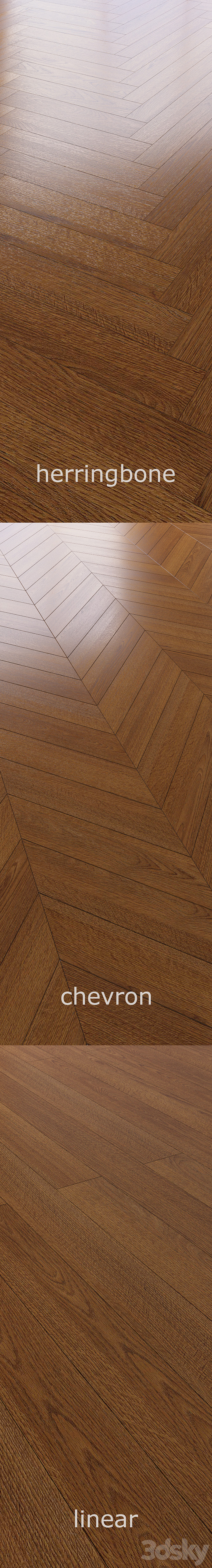 Parquet natural. Chevron herringbone straight. 3DS Max - thumbnail 2