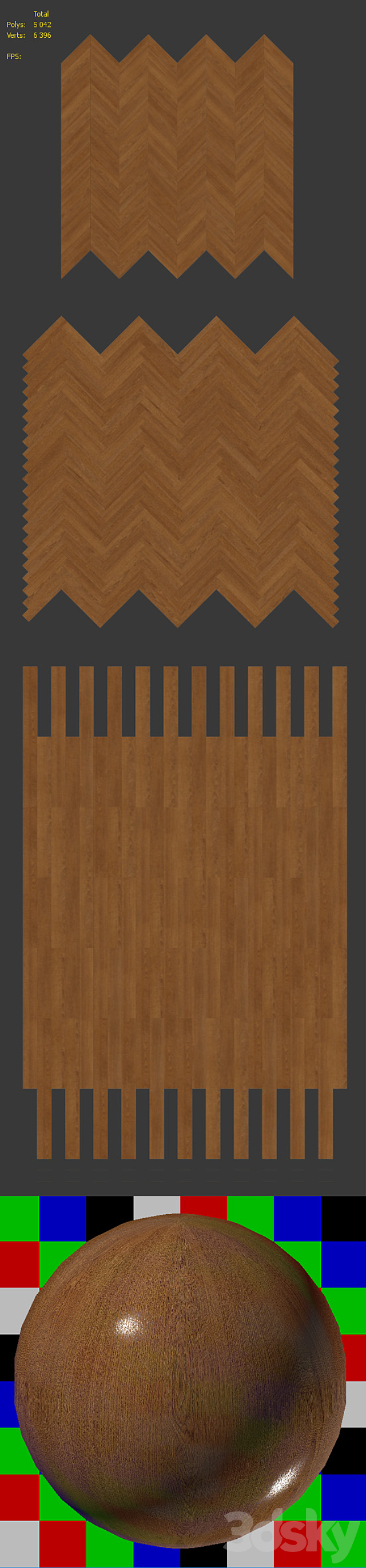 Parquet natural. Chevron. herringbone. straight. 3DSMax File - thumbnail 3