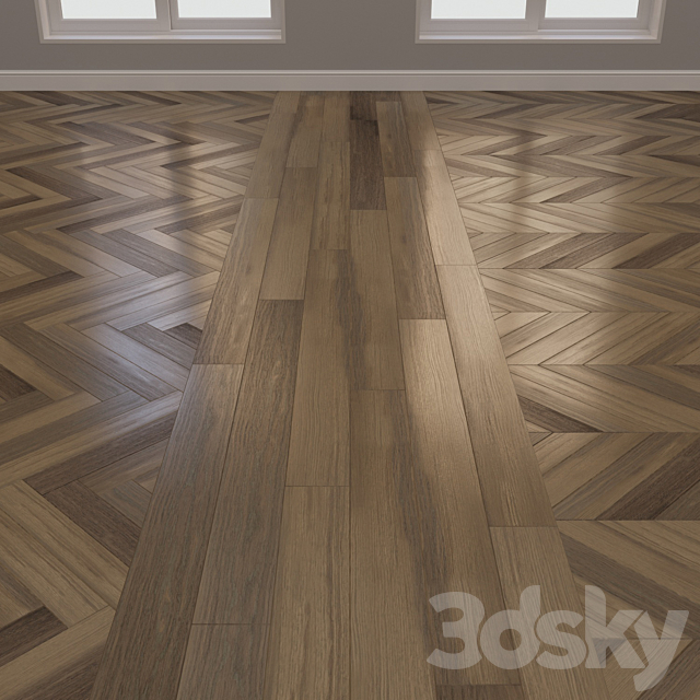 Parquet Oak 2 types layout herringbone chevron and linear setduo2 3ds Max - thumbnail 3