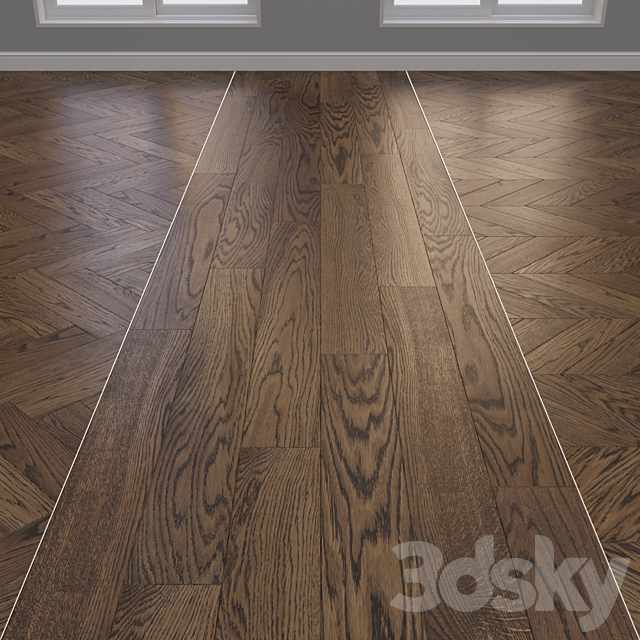 Parquet Oak 2 types layout herringbone chevron and linear setduo20 3DS Max Model - thumbnail 3