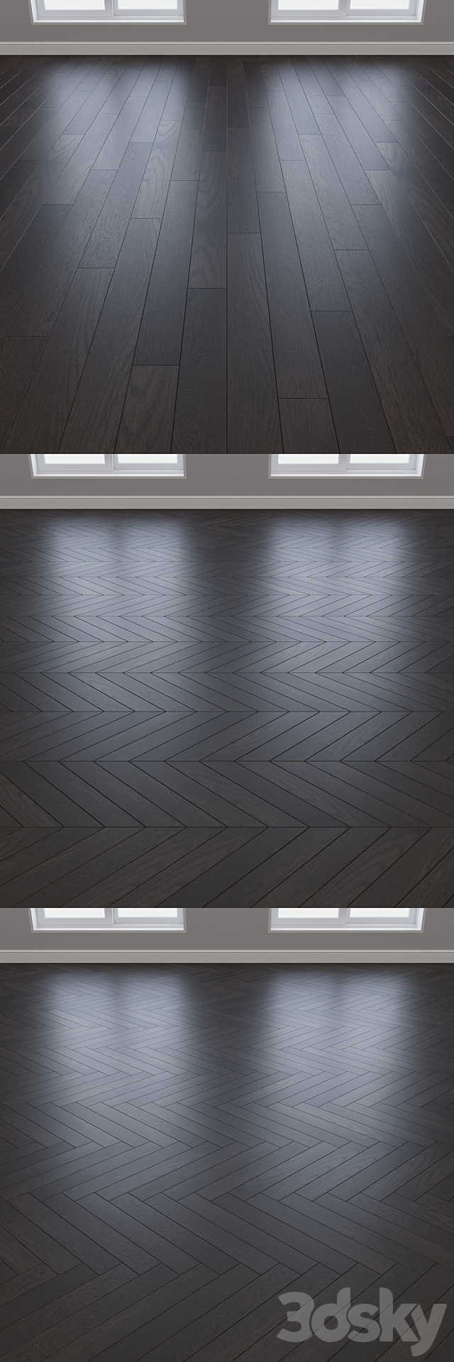 Parquet Oak 2 types layout herringbone chevron and linear setduo28 3ds Max - thumbnail 3