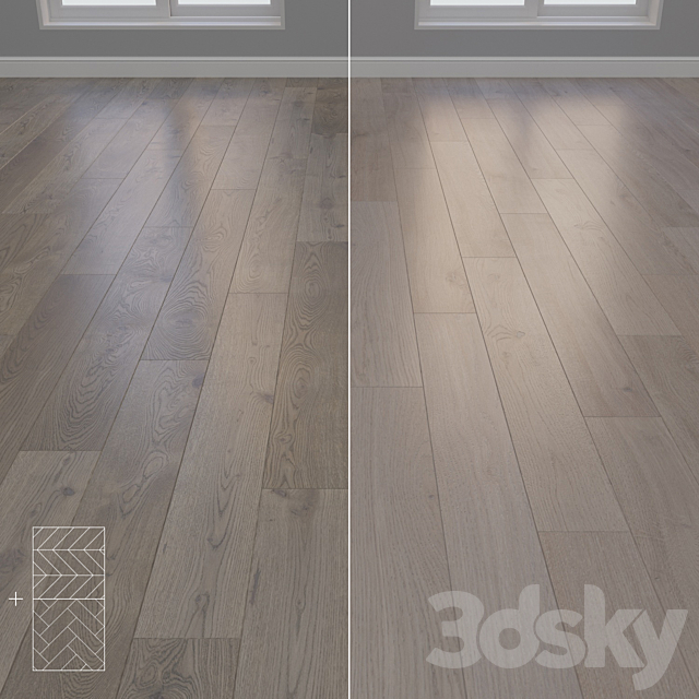 Parquet Oak 2 types layout herringbone chevron and linear setduo29 3ds Max - thumbnail 1