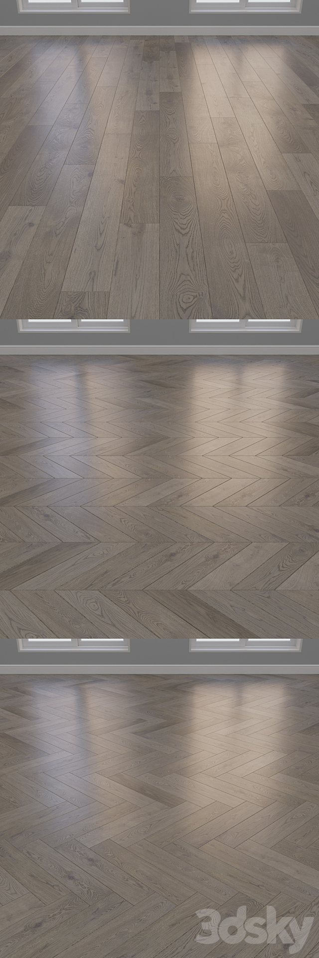 Parquet Oak 2 types layout herringbone chevron and linear setduo29 3ds Max - thumbnail 3