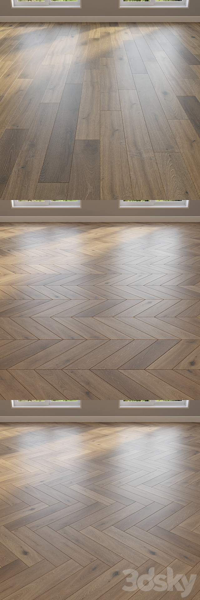 Parquet Oak 2 types layout herringbone chevron and linear setduo31 3ds Max - thumbnail 2