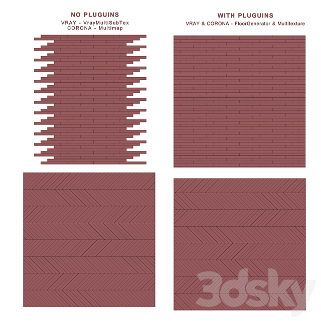 Parquet set 03 _ Natural Oak _ 2 types 3DSMax File - thumbnail 3