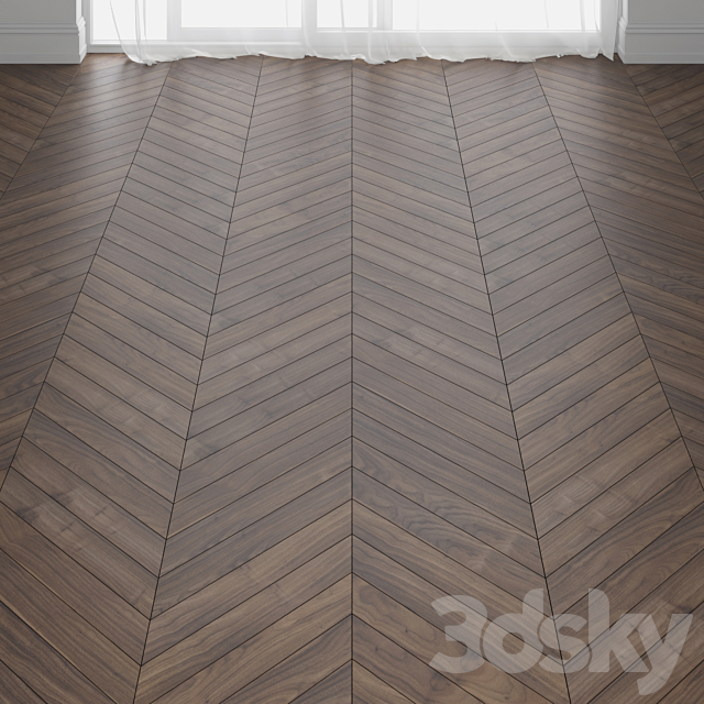 Virginia Walnut Parquet Floor in 3 types 3ds Max - thumbnail 1