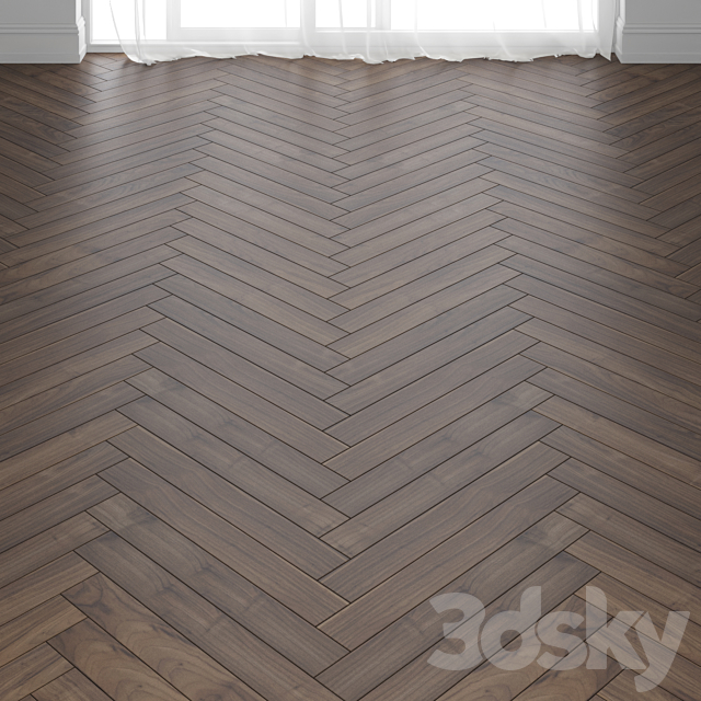 Virginia Walnut Parquet Floor in 3 types 3ds Max - thumbnail 2