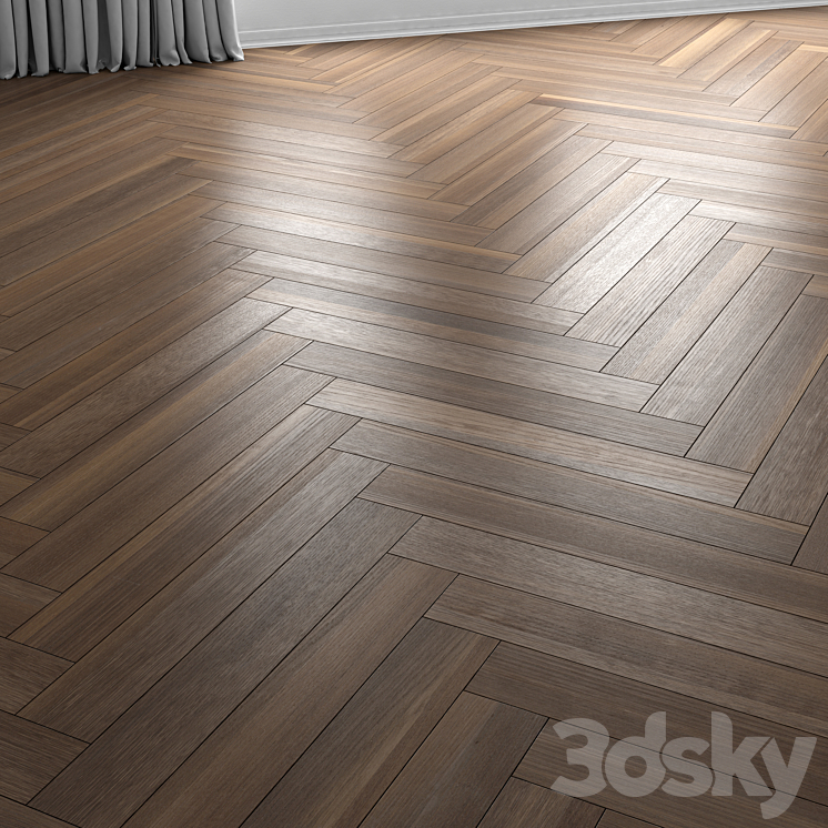 Wood floor 9 standart and herringbone 3DS Max - thumbnail 2