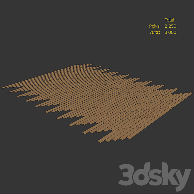 Wood floor Oak (Estate NEW Sanded) 3DS Max Model - thumbnail 4