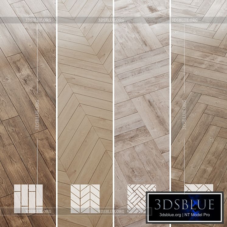 Wood floor Pine Oak Set 3 3DS Max - thumbnail 3