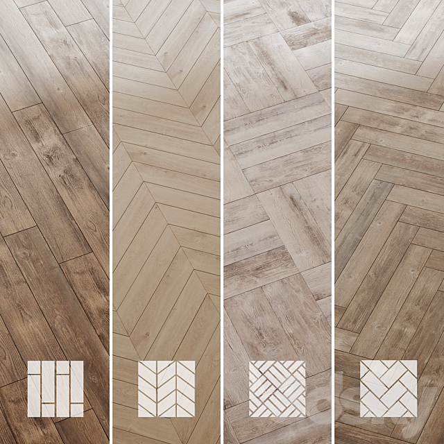 Wood floor Pine Oak Set 3 3DSMax File - thumbnail 1