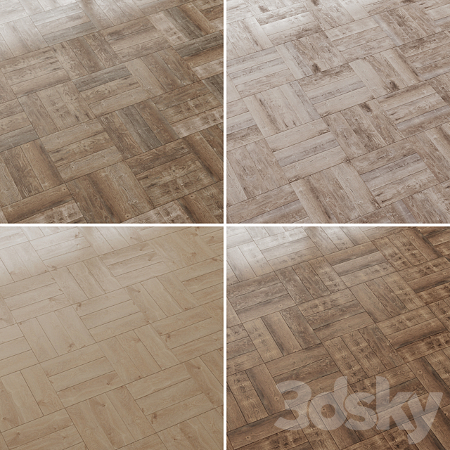 Wood floor Pine Oak Set 3 3DSMax File - thumbnail 4