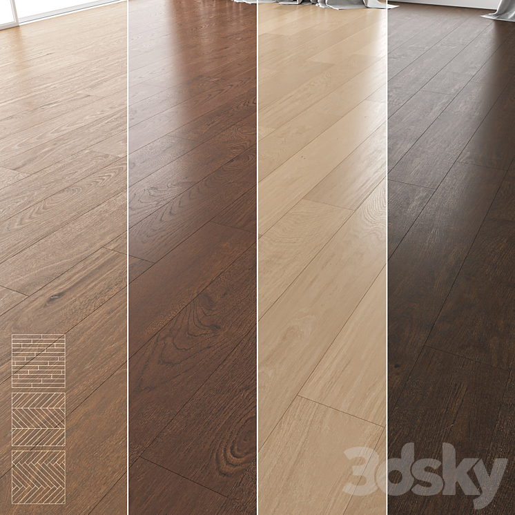 Wood Floor Set 06 3DS Max Model - thumbnail 1