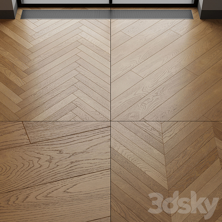 Wood floor Toned Oak 3DS Max Model - thumbnail 1