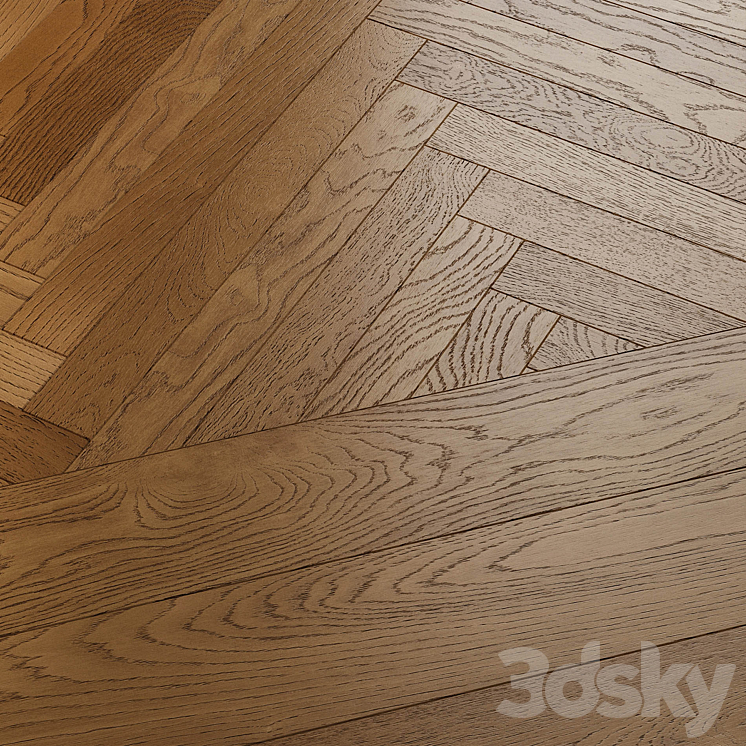 Wood floor Toned Oak 3DS Max Model - thumbnail 2