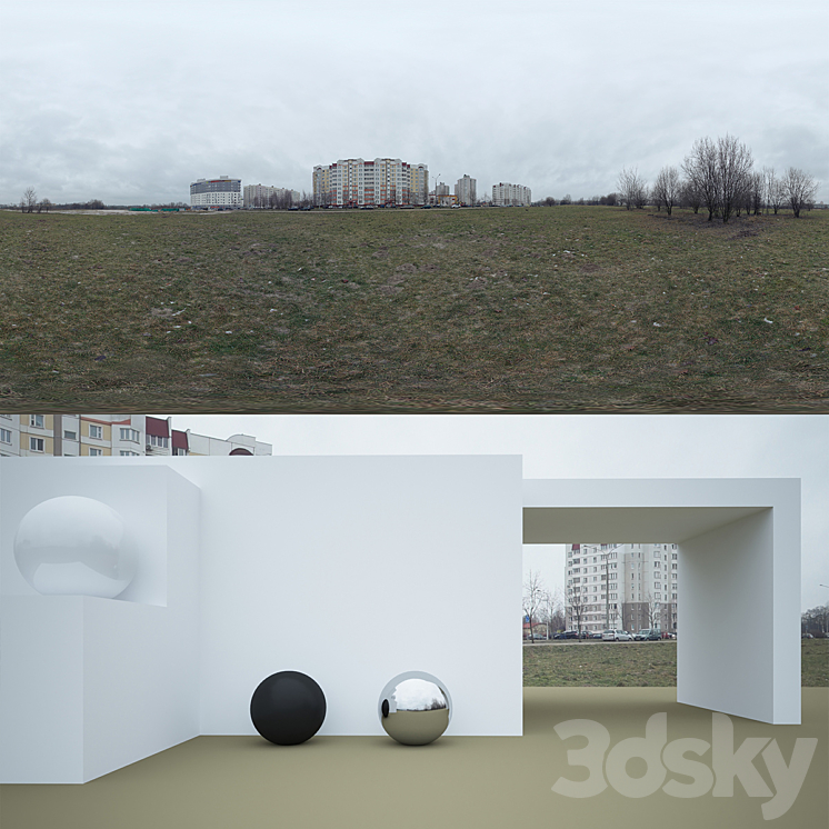 Hdri. December. Panel houses 3DS Max - thumbnail 2