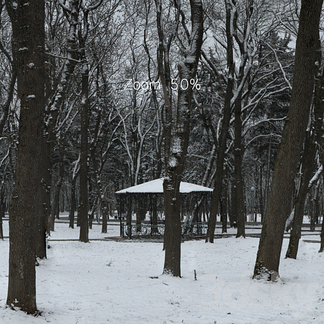 HDRI map from the winter park. 30k 3DSMax File - thumbnail 3