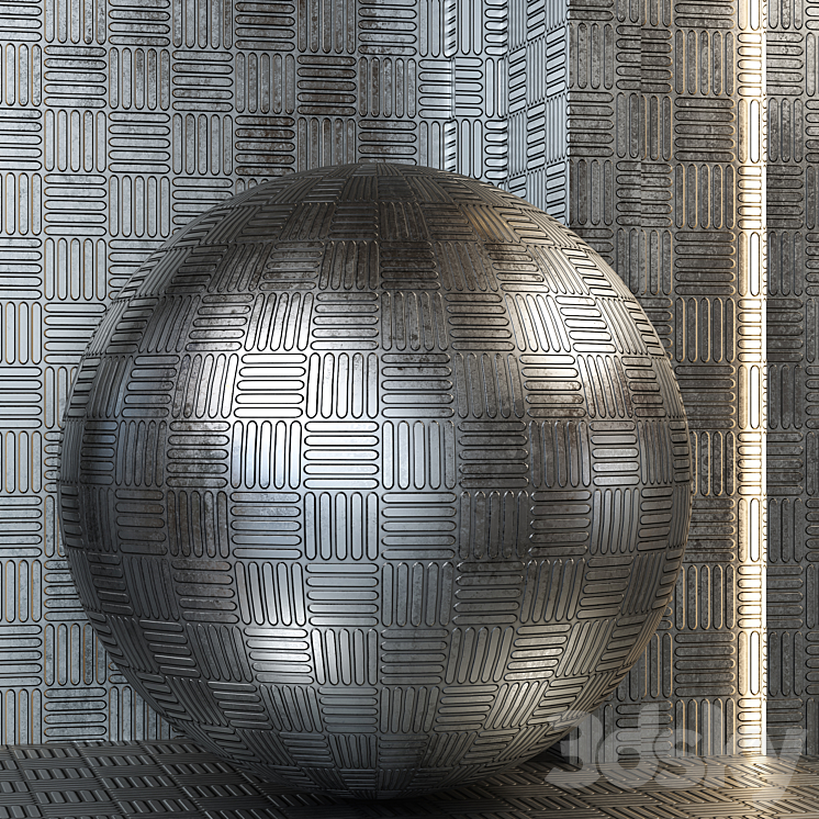 4k metal pattern set 01- Seamless tileable PBR 3DS Max Model - thumbnail 2