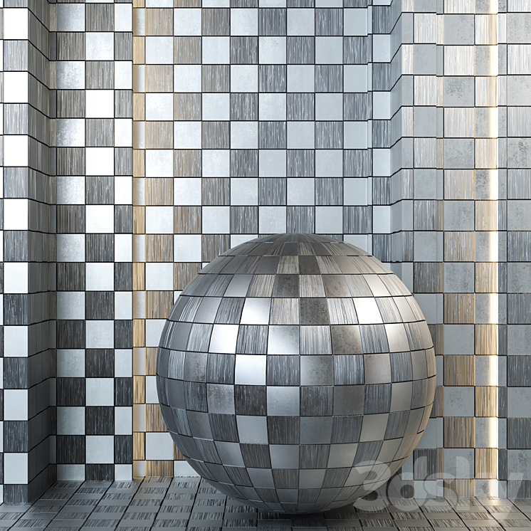 4k metal pattern set 02- Seamless tileable PBR 3DS Max Model - thumbnail 1