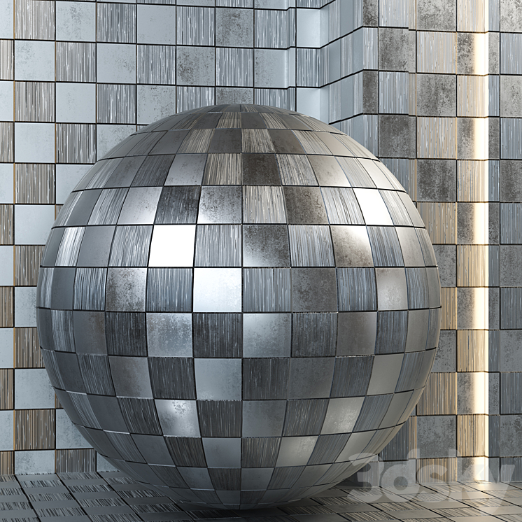 4k metal pattern set 02- Seamless tileable PBR 3DS Max Model - thumbnail 2