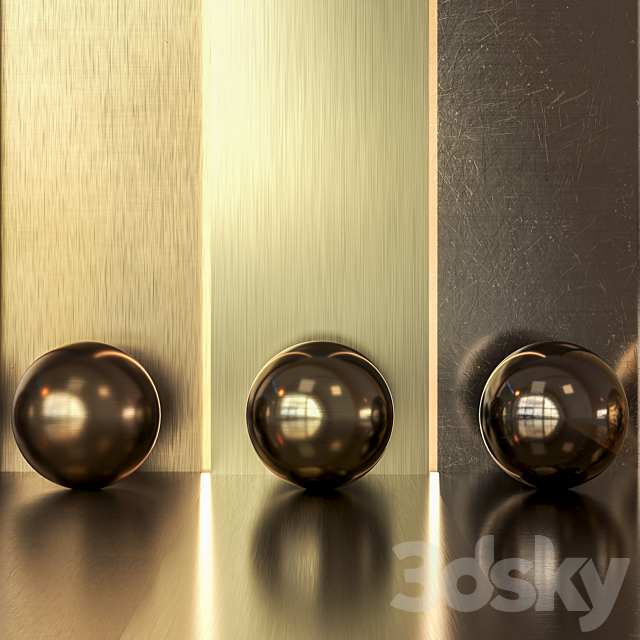 5 in 1 4k Brass Metal Pack Textures & Materials – Seamless – Vol 1 3DS Max Model - thumbnail 2