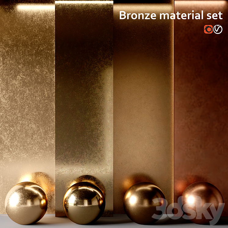 Material set Bronze 3DS Max Model - thumbnail 1