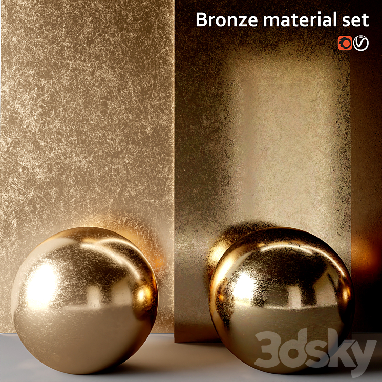 Material set Bronze 3DS Max Model - thumbnail 2