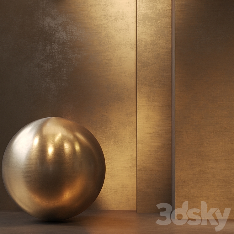 Metal Brass\/PBR\/Seamless\/4k\/set06 3DS Max Model - thumbnail 1