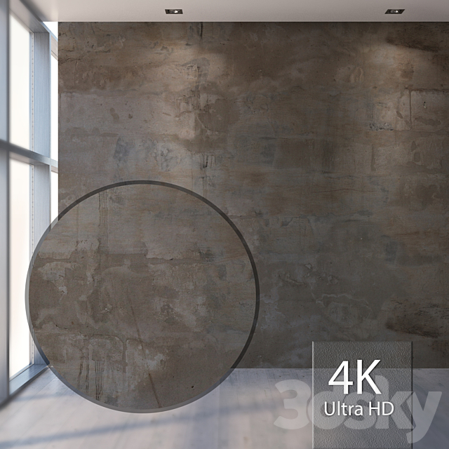 Concrete wall 789 3ds Max - thumbnail 1