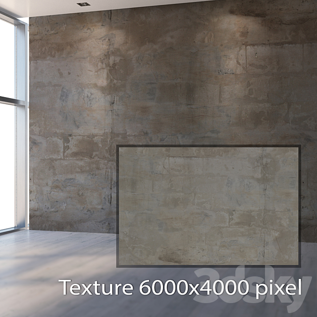 Concrete wall 789 3ds Max - thumbnail 2