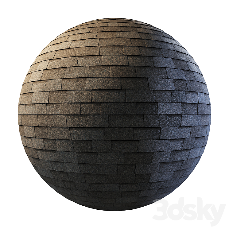 Flexible shingles Type 1 3DS Max Model - thumbnail 2